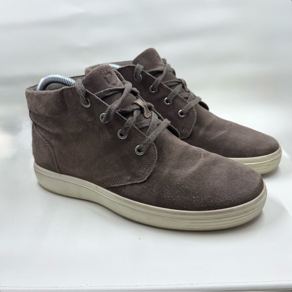 Ecco Soft Classic Suede Leather Chukka Boot High-Top Sneaker Brown Sz EU 39